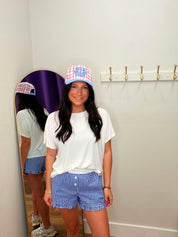 Sweet Gingham Button-Front Shorts
