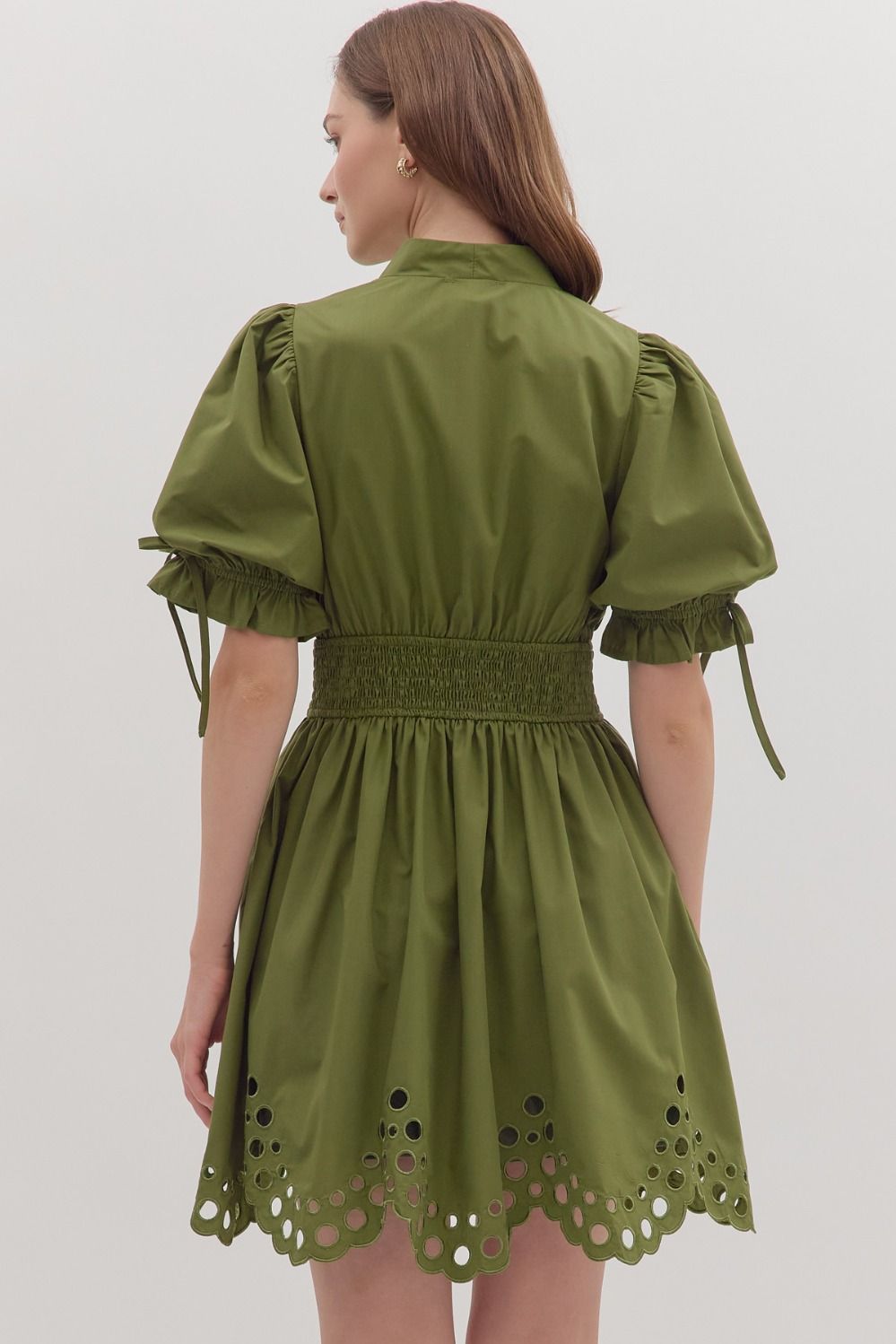 Fall Dreams- Olive V-Neck Dress