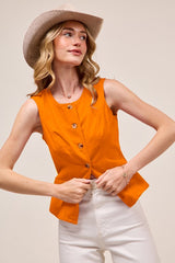 Slim Fit Color Denim Vest