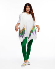 Mardi Gras Chevron Sequin Scarf- WHITE