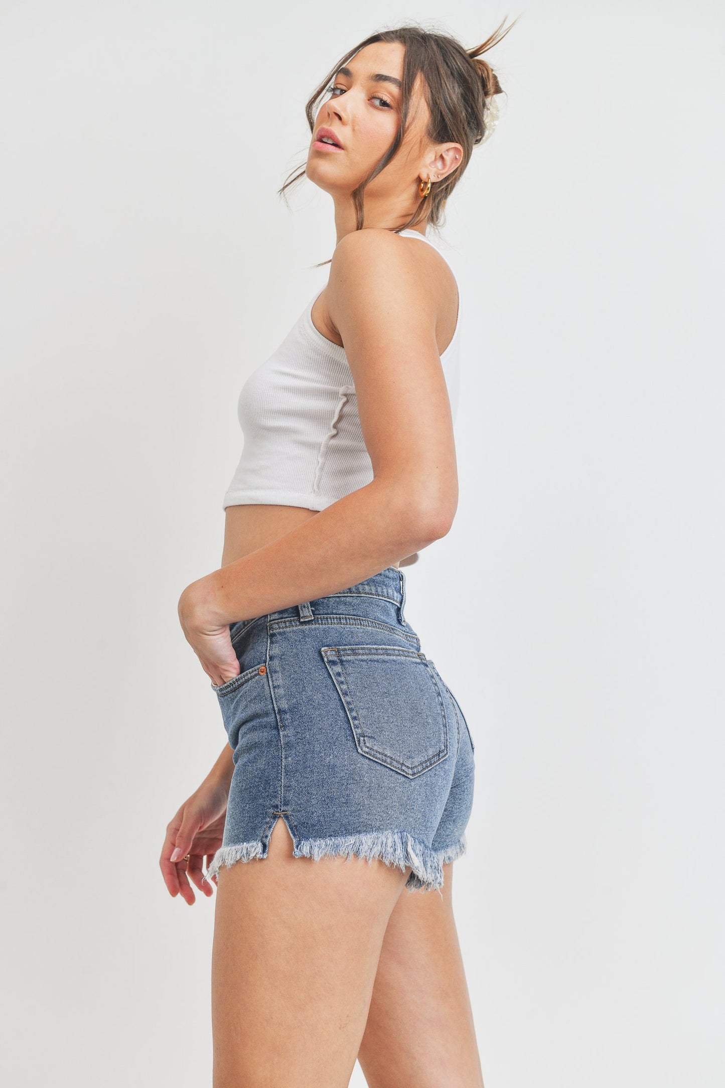 Wilshire High Rise Shorts - LIGHT WASH