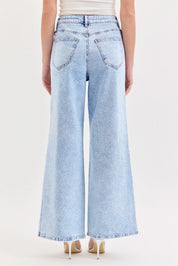 ALL OVER RHINESTONE- Wide Leg Denim