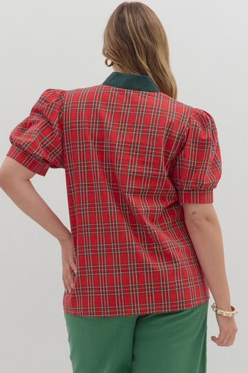 Deep Country Plaid Top