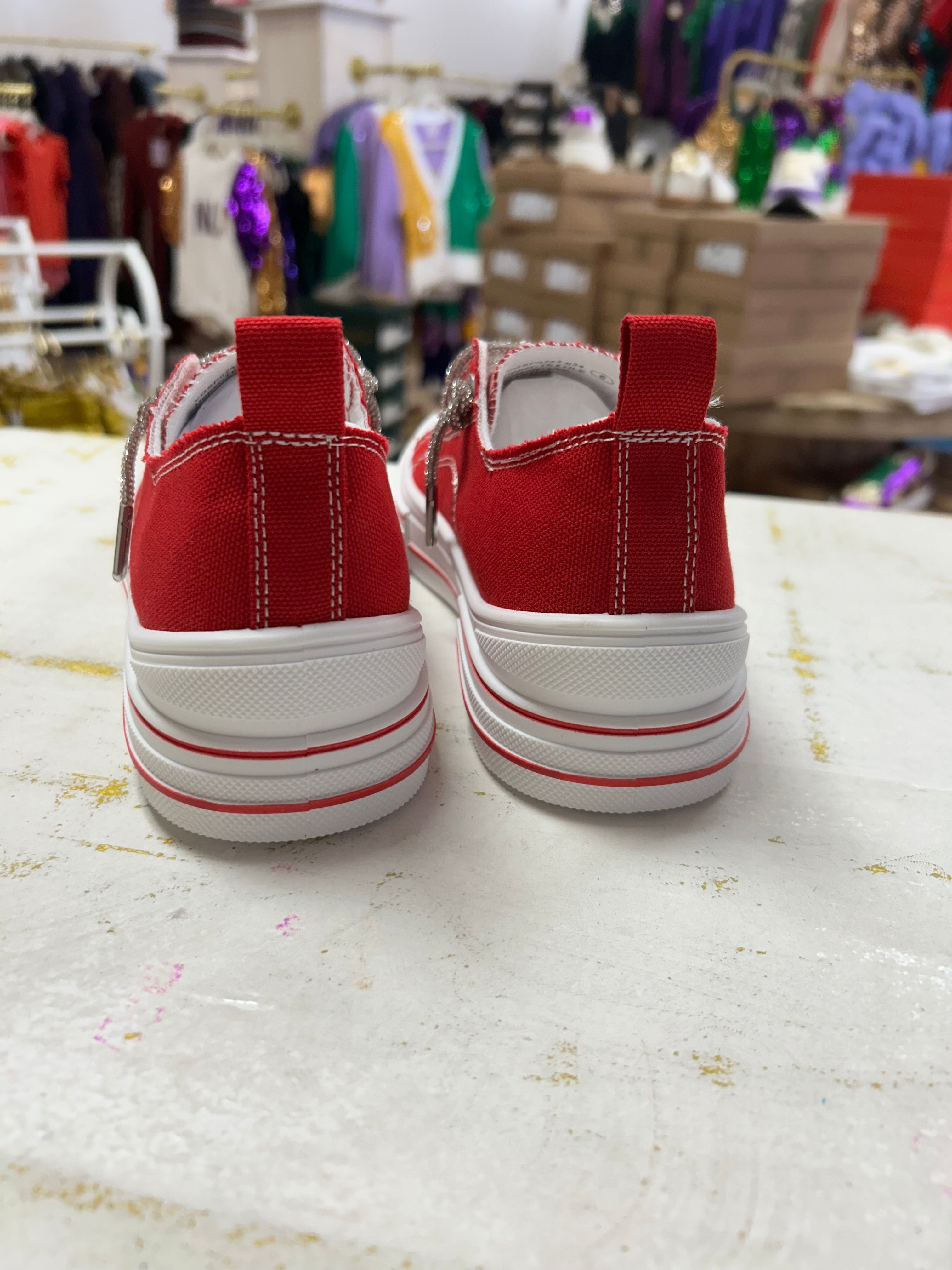 Aman Rhinestone Lace up Tennis