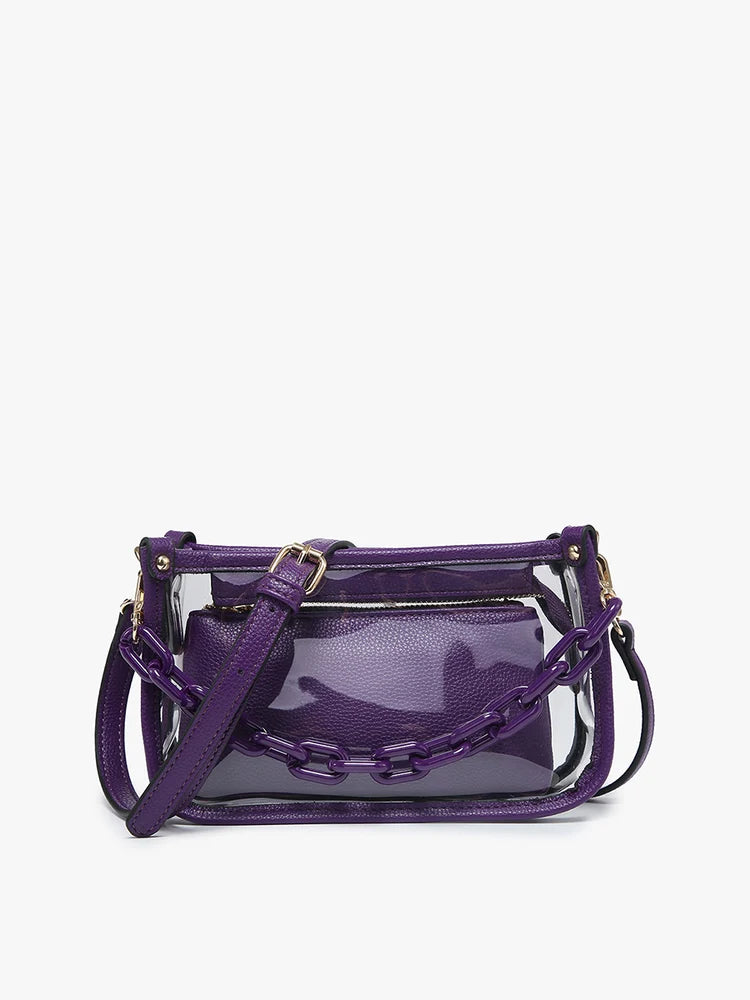 Jessica Vegan Clear Crossbody Bag