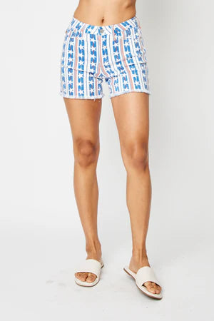 Judy Blue USA Star Fray Hem Shorts