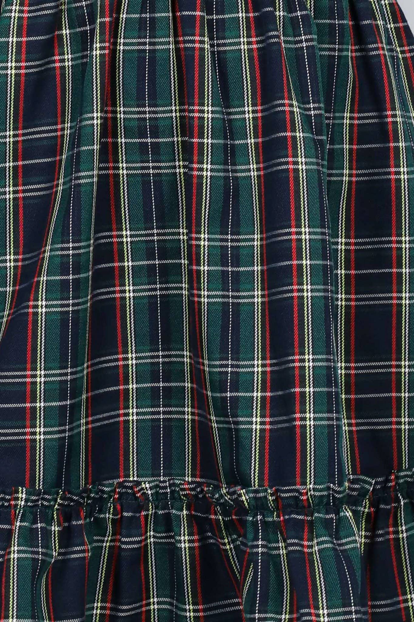 Plaid Short Puff Sleeve Mini Dress