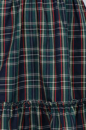 Plaid Short Puff Sleeve Mini Dress