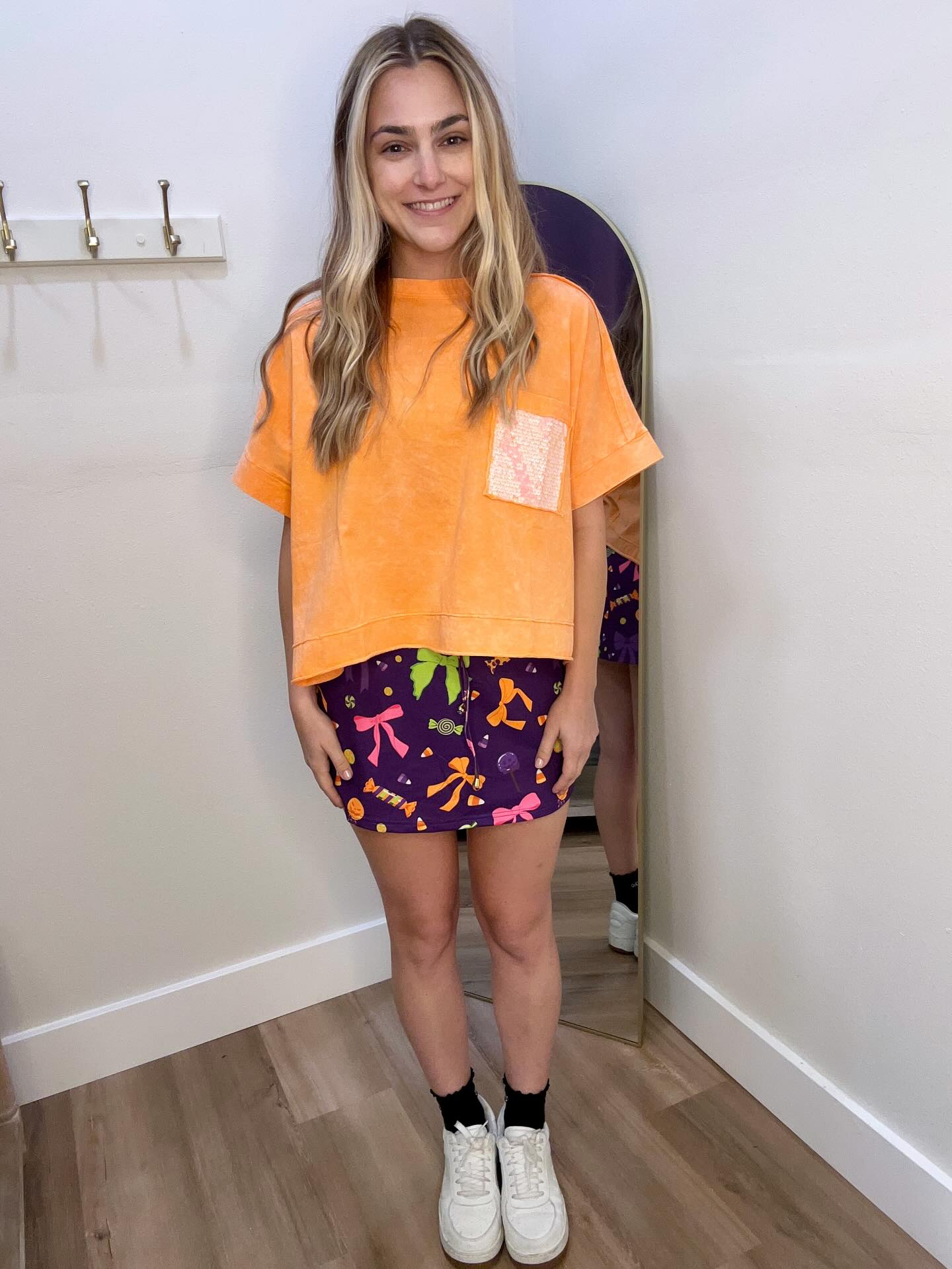 Orange Mineral Washed Cotton Top