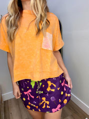 Orange Mineral Washed Cotton Top
