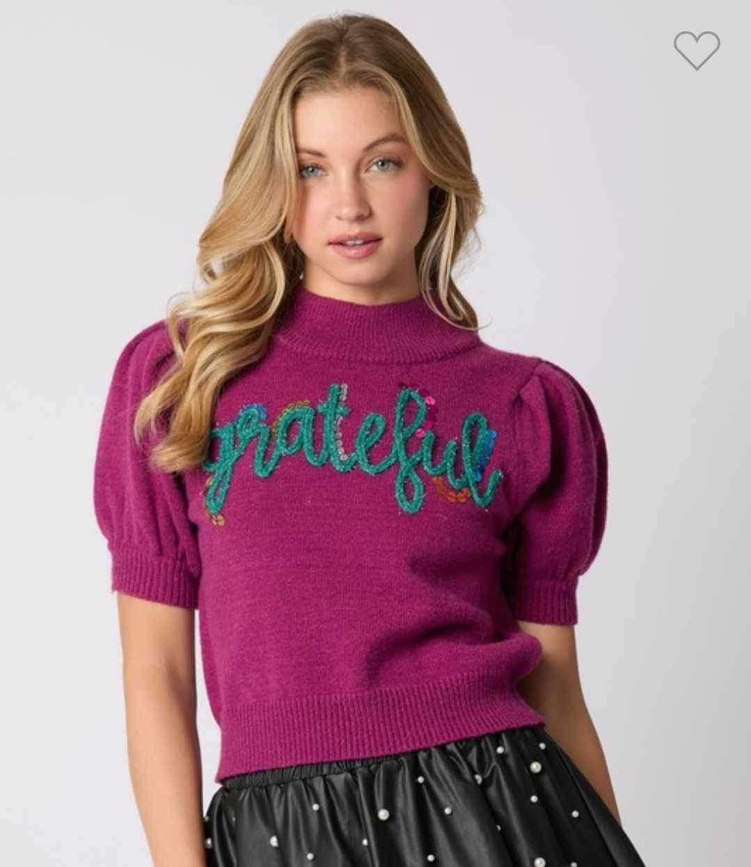 Grateful Puff Sleeve Sweater