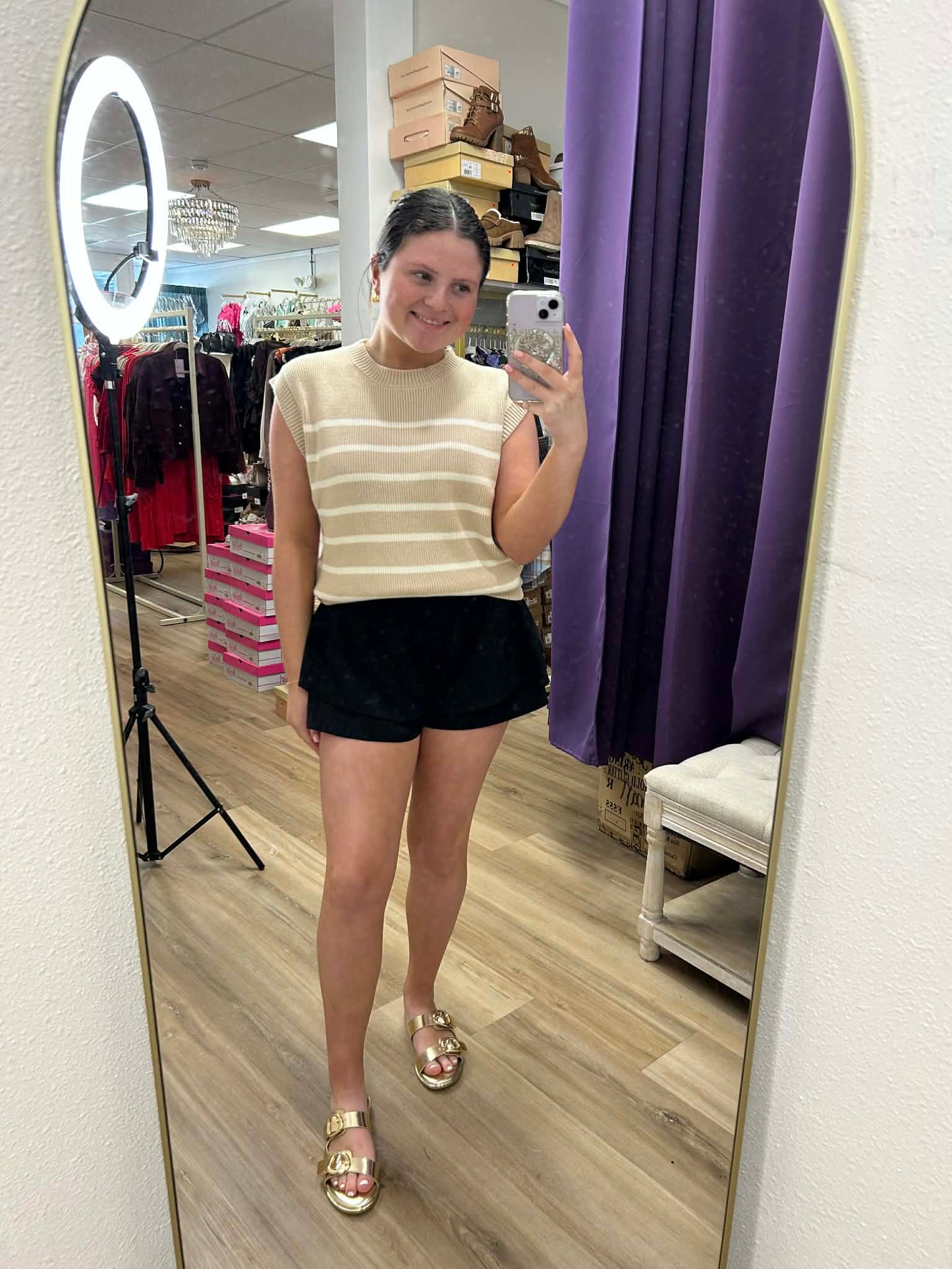 Bliss- Striped Sweater Top