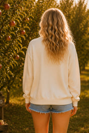 Pumpkin Season Gingham Bow Graphic Sweatshirt