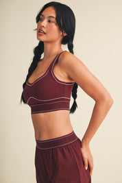 Contrast Threads Sports Bra