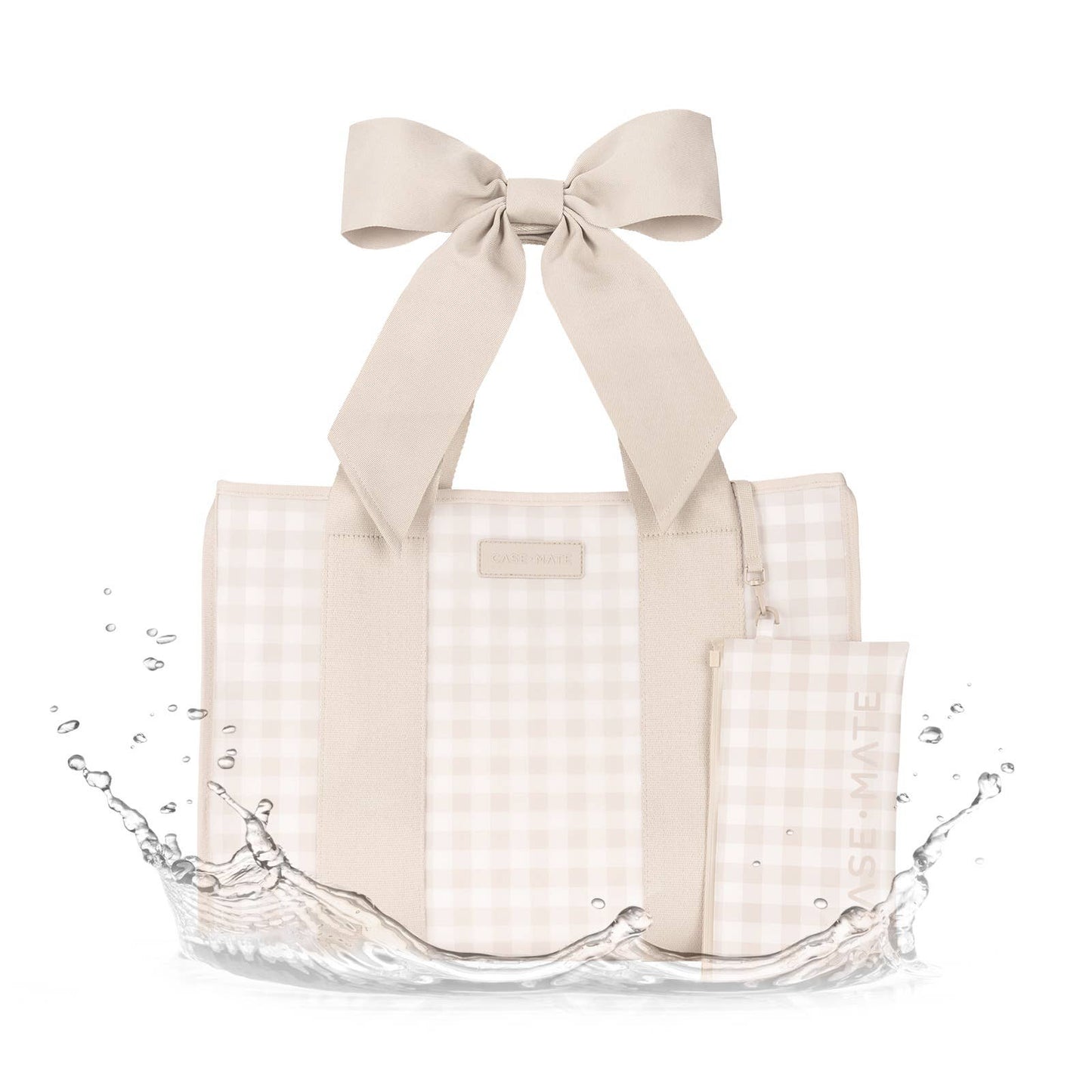 Case-Mate Latte Gingham Bow Jelly Tote Bag