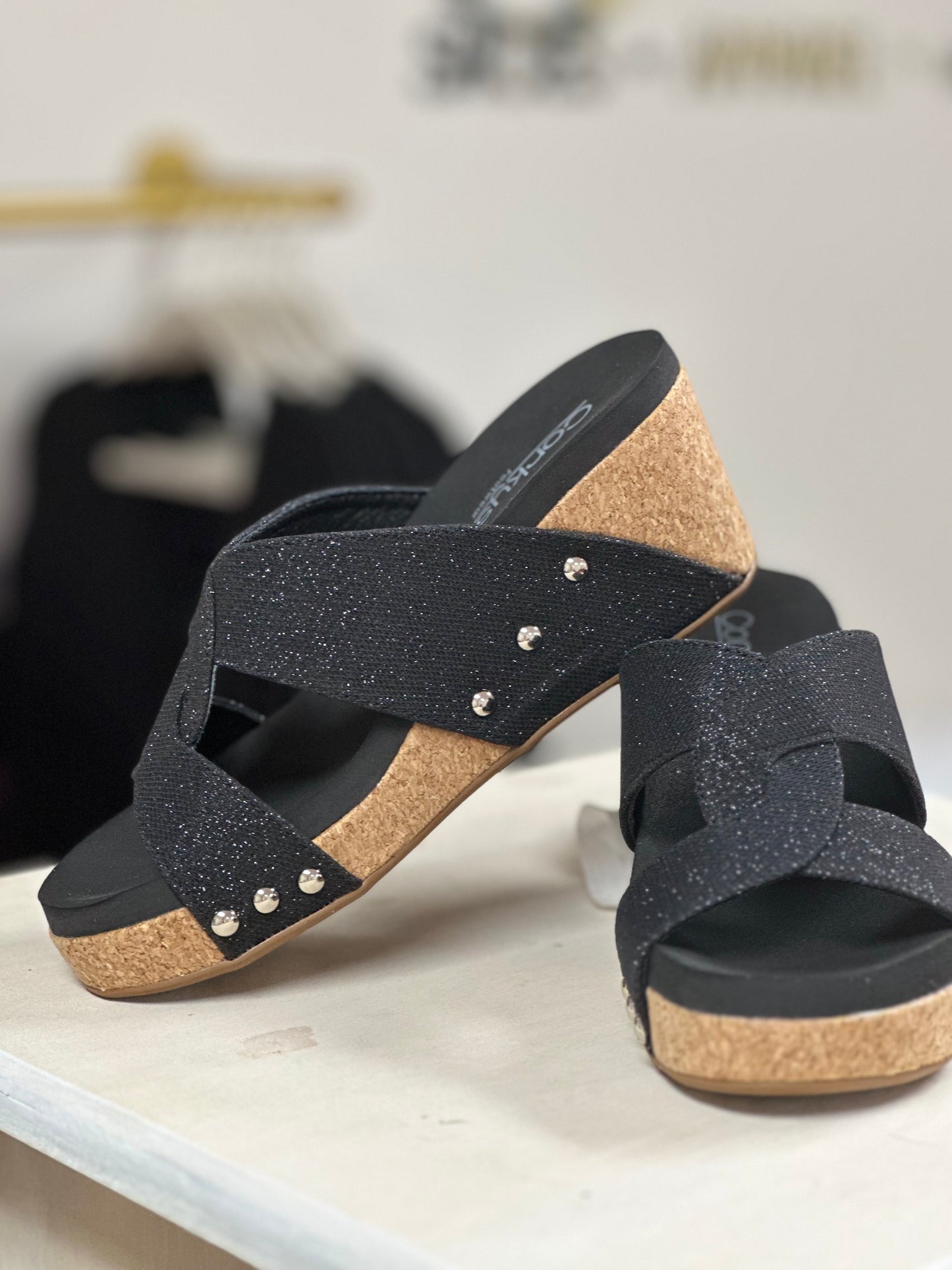 Bonny Wedge - Black Shimmer