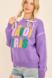 What time is it?- Mardi Gras  Sweater