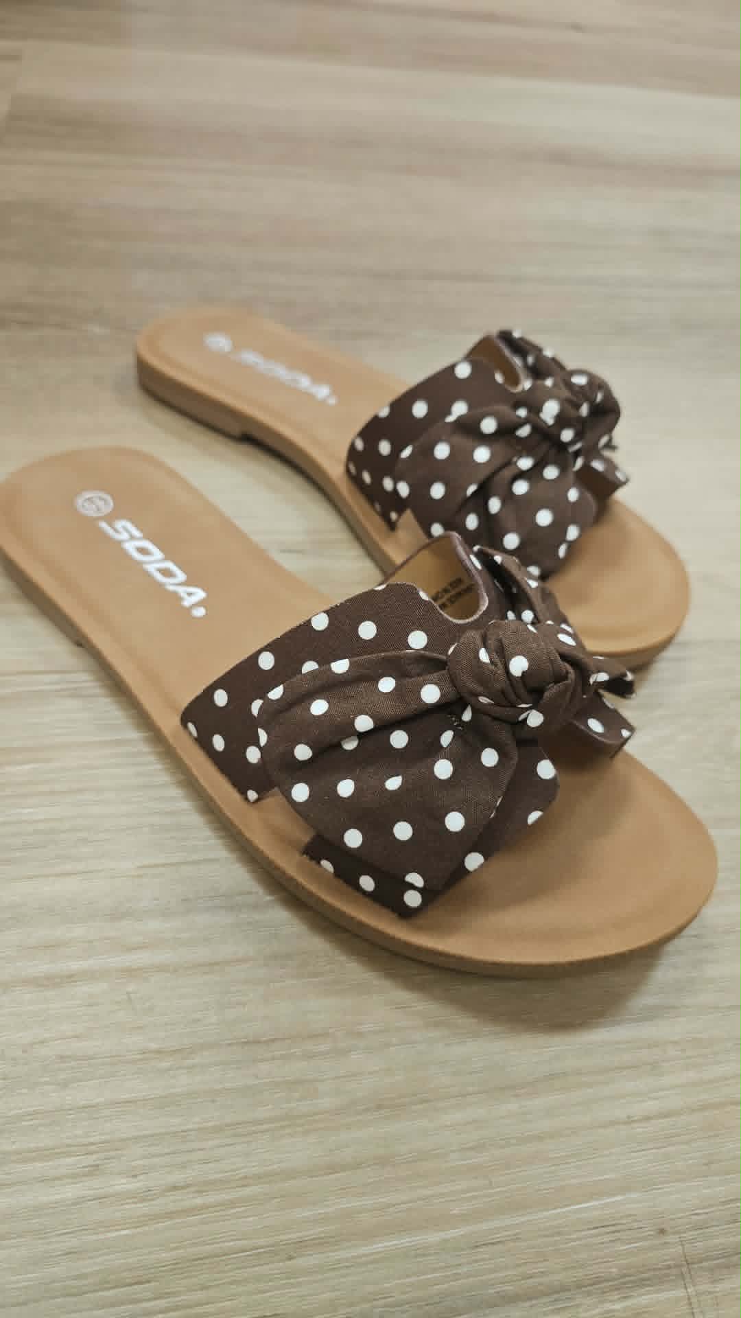 Road- Brown Polka- Dot Sandal