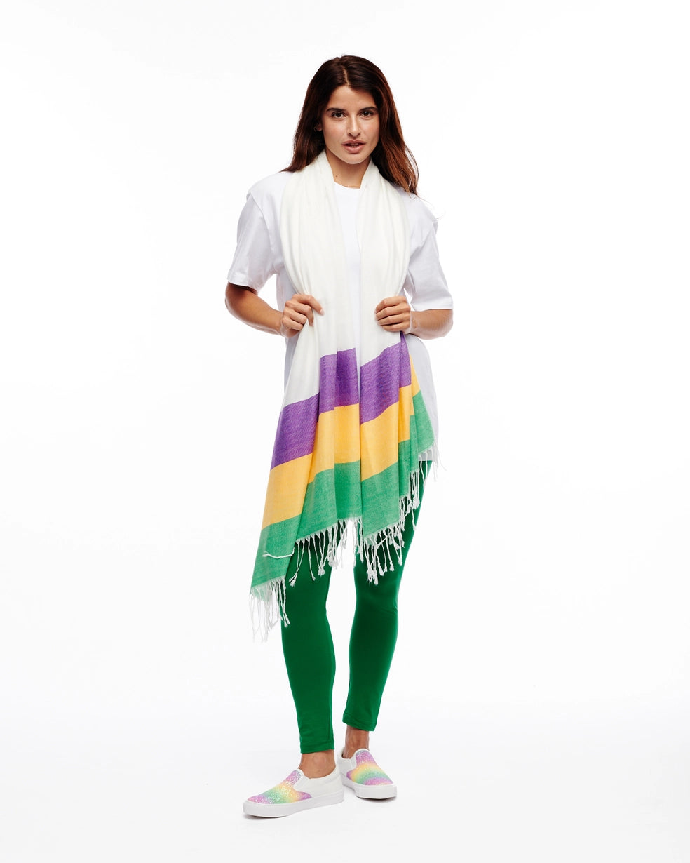 MG Stripe- Mardi Gras 3 Stripe Scarf