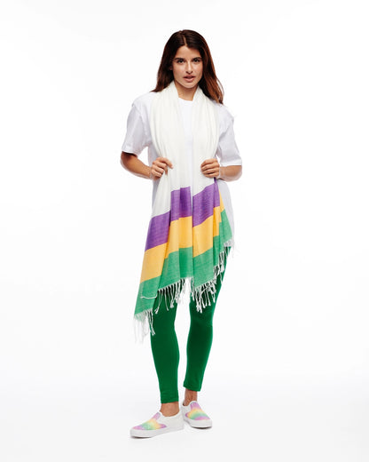 MG Stripe- Mardi Gras 3 Stripe Scarf