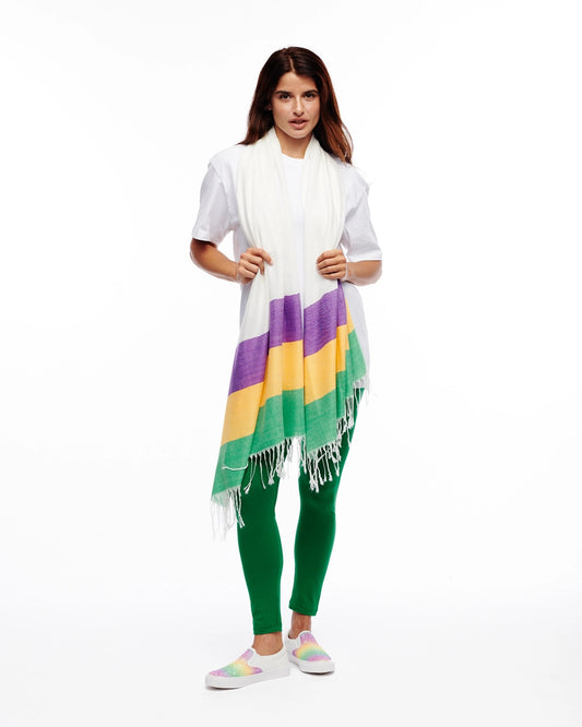 MG Stripe- Mardi Gras 3 Stripe Scarf