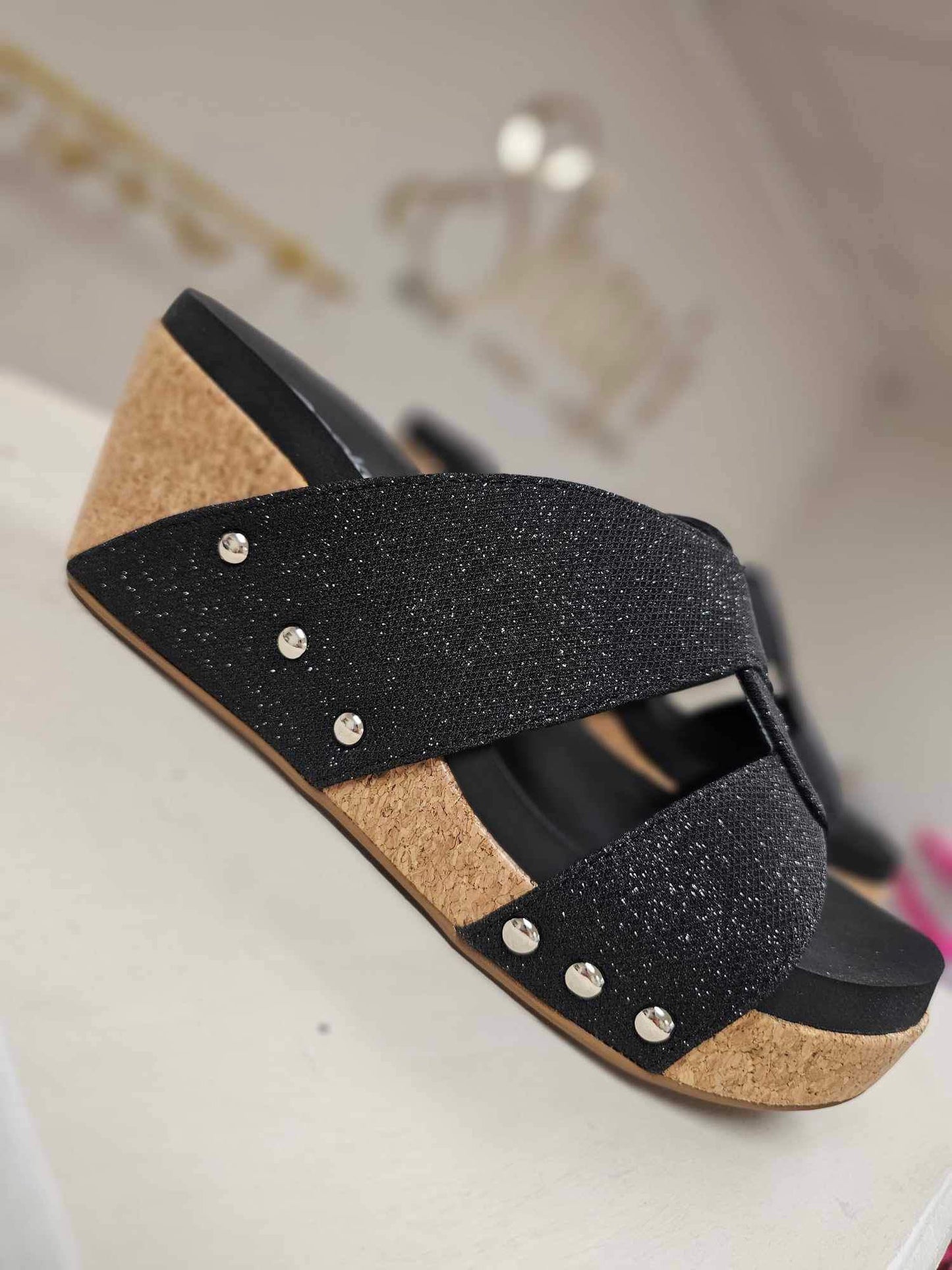 Bonny Wedge - Black Shimmer