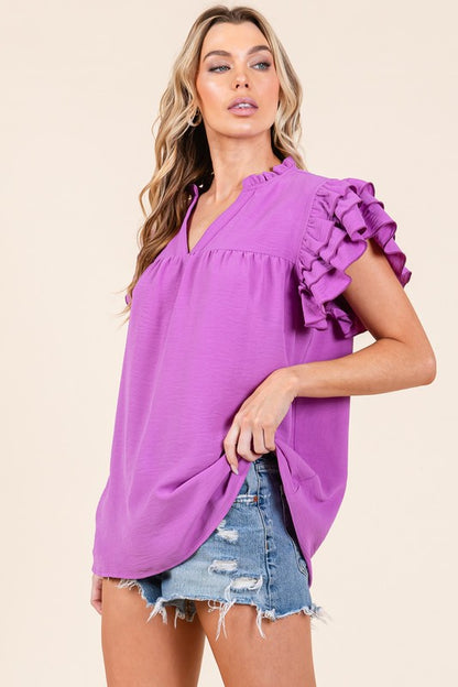 Airflow Ruffle Sleeve Top