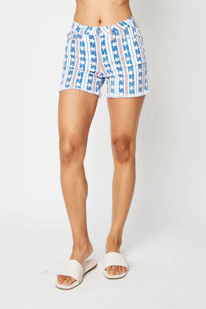 Judy Blue USA Star Fray Hem Shorts