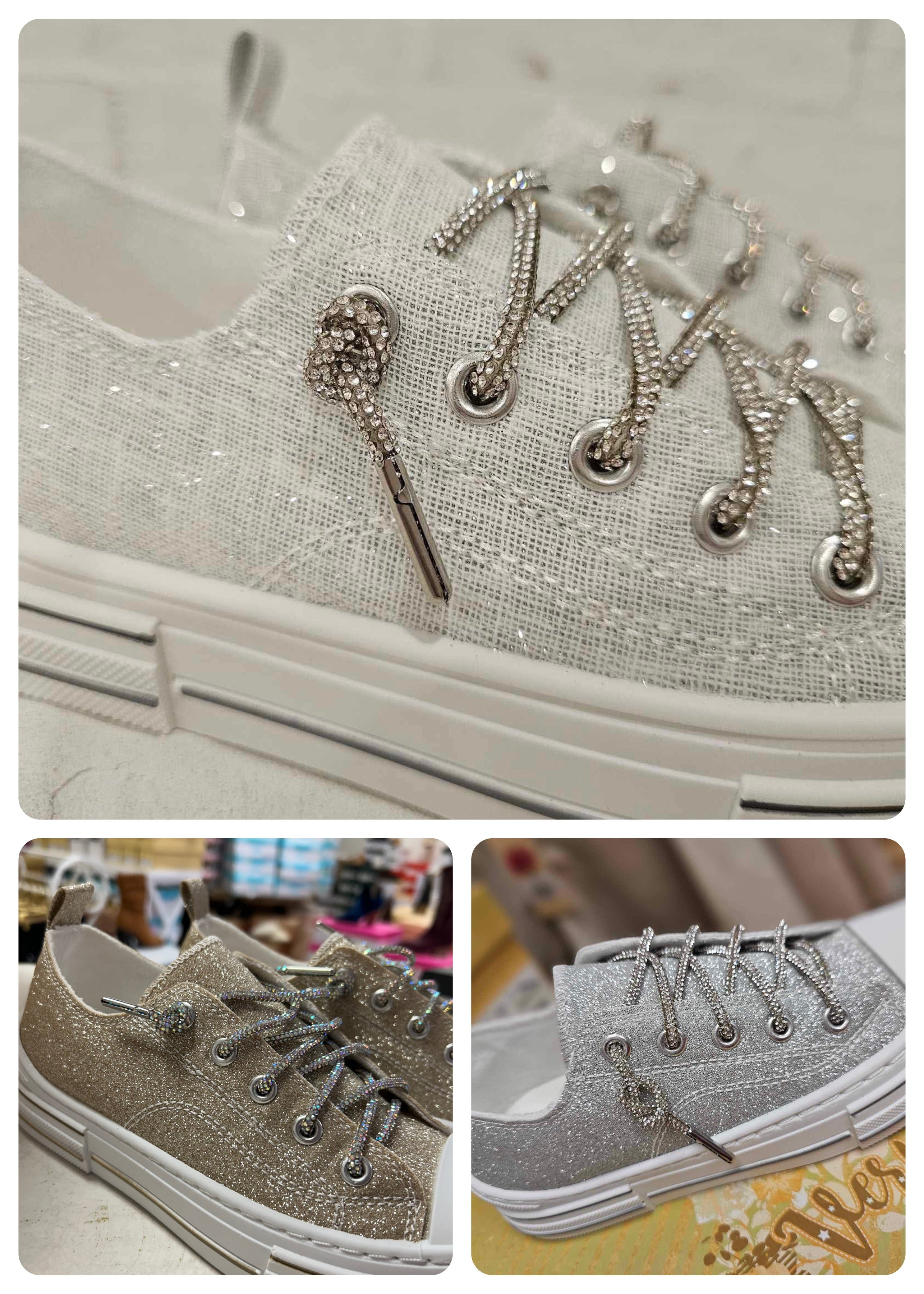 Aman Rhinestone Lace up Tennis