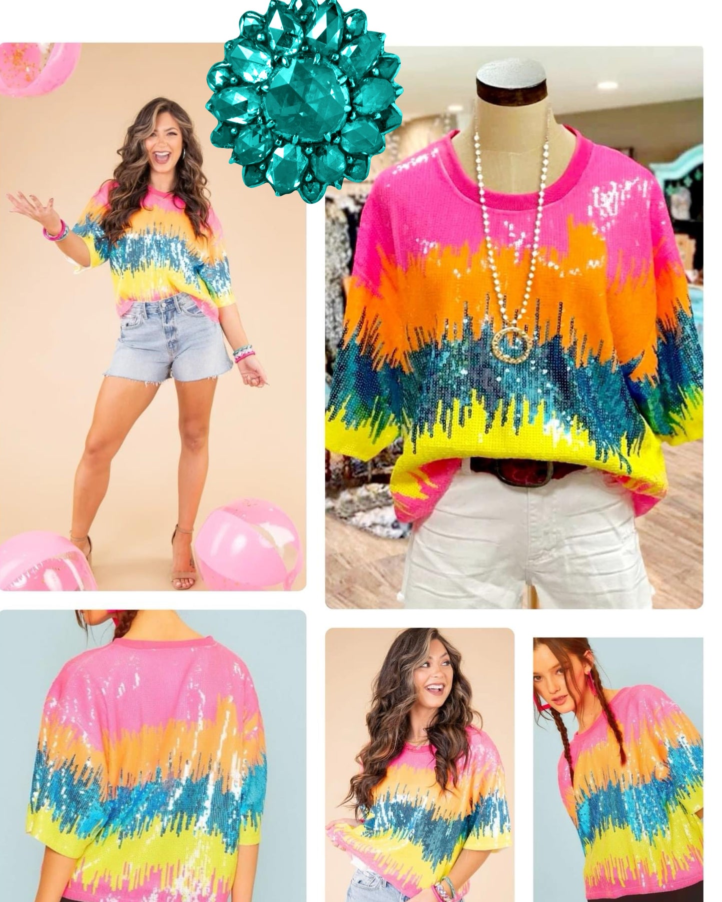 Neon Sequin Shirt