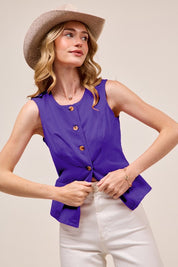 Slim Fit Color Denim Vest