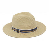 STRAW FEDORA HAT WITH CONTRAST RIBBON AND BRAIDED , MH 0280