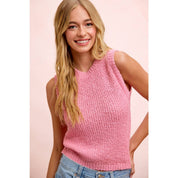 JESSIE- TEXTURED KNIT SLEEVELESS TOP