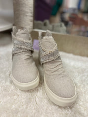 Very G Flora- Natural Distressed Rhinestone High Top- FINAL SALE