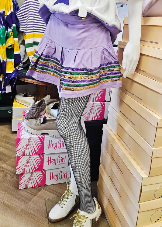 Black Rhinestone Mardi Gras Fishnets - FINAL SALE