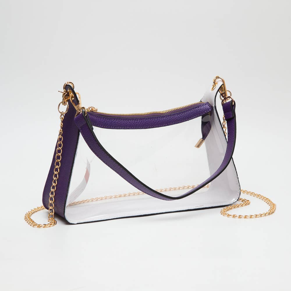 Purple clear handbag/purse 