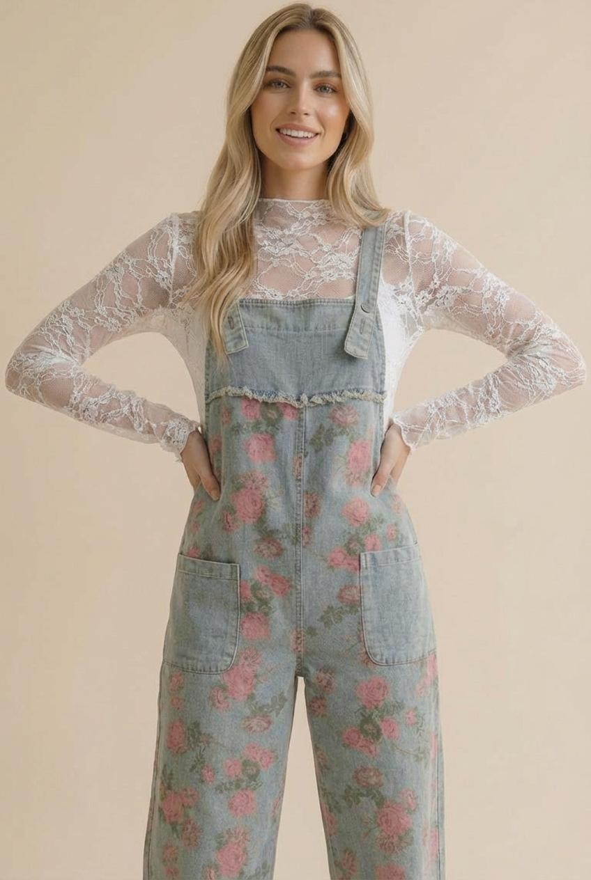 Long Sleeve Floral Mesh Lace Semi Sheer Top