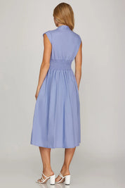 Lilly- Smocked Waist Midi Dress