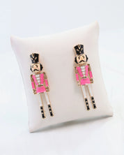 Naughty or Nice Nutcracker Earring Hot Pink