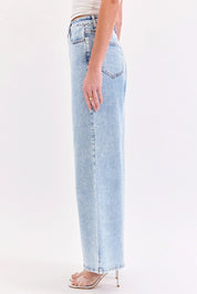 ALL OVER RHINESTONE- Wide Leg Denim