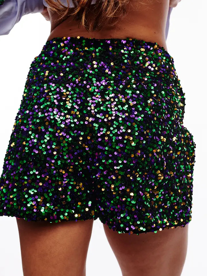 Mardi Gras Sequin Shorts