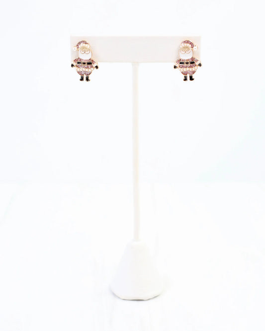 Cheery Santa Stud Earring Pink