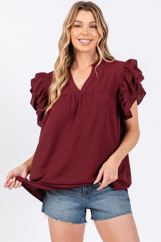 Airflow Ruffle Sleeve Top