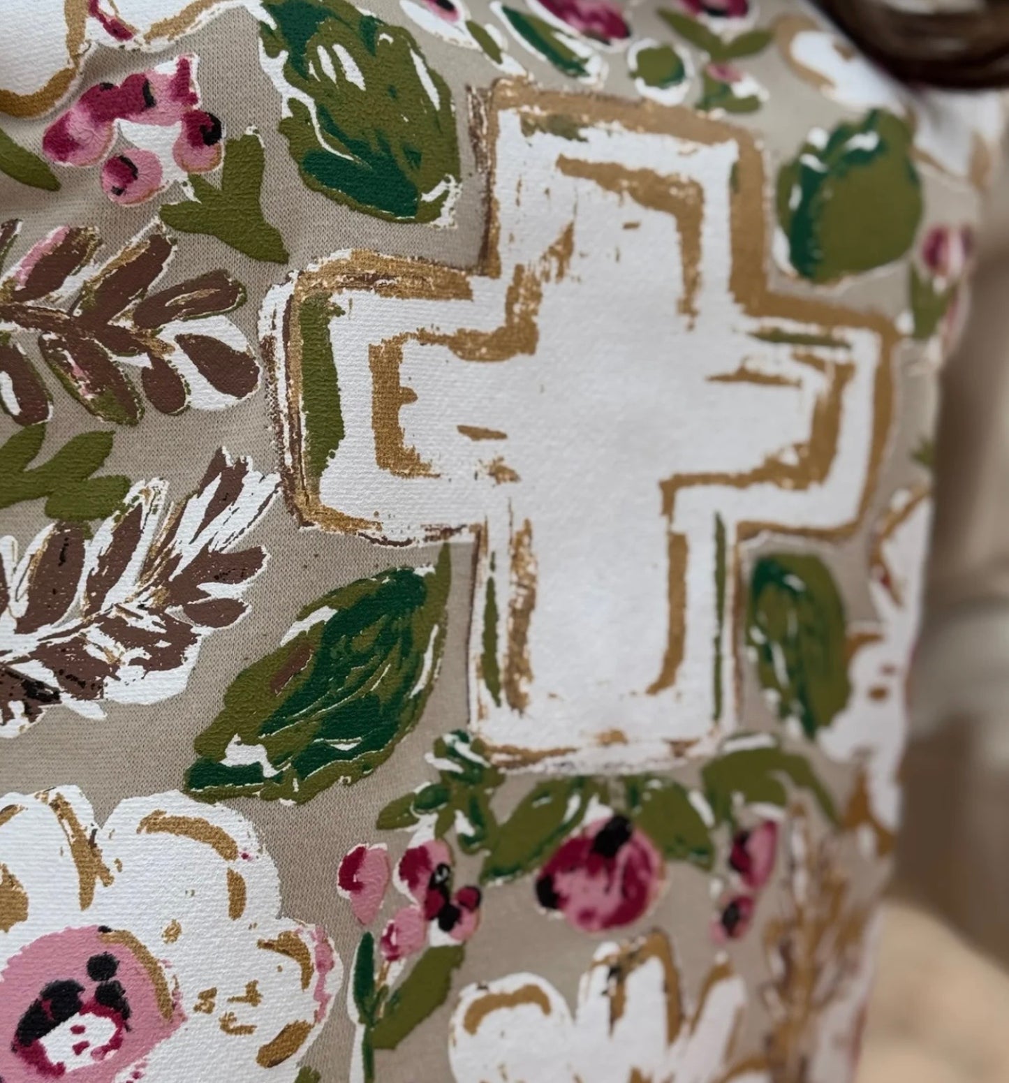 Callie Ann Gold Floral Cross Tee