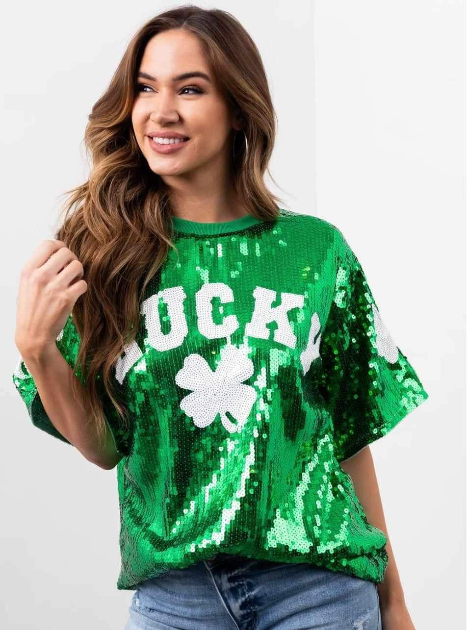 Sequin Lucky Tunic Shirt - FINAL SALE - AS IS