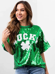 Sequin Lucky Tunic Shirt - FINAL SALE - AS IS