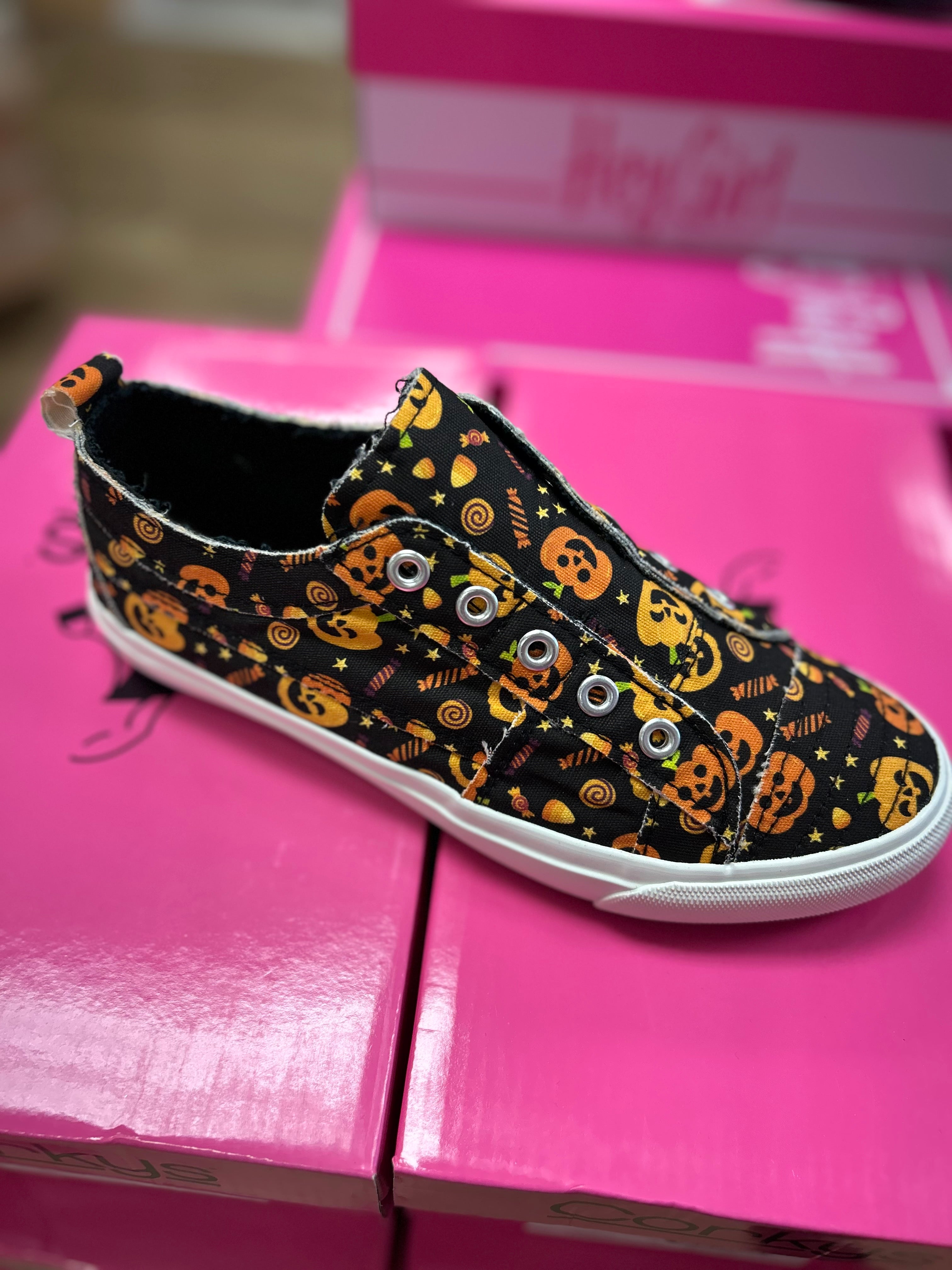 Black Pumpkin Slip Ons - FINAL SALE