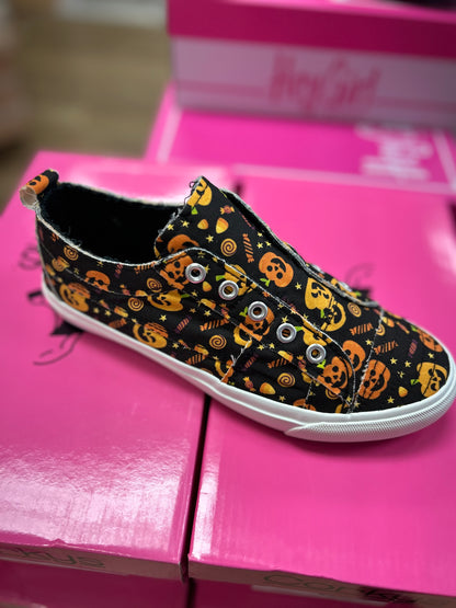 Black Pumpkin Slip Ons