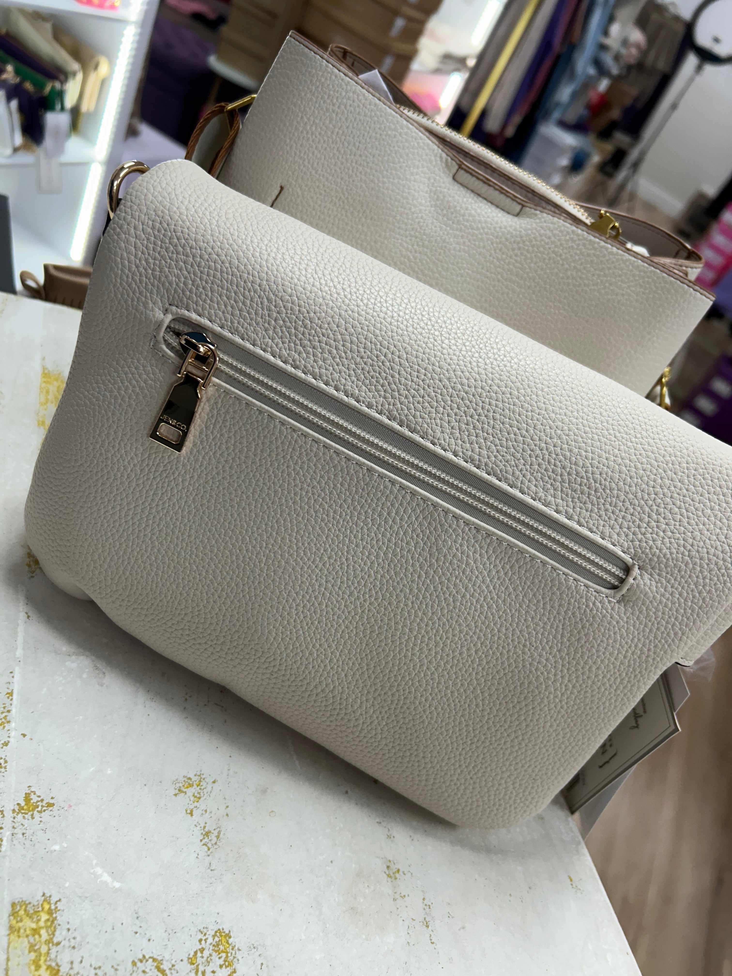 Aubree Flap-over Crossbody Bag - Ivory