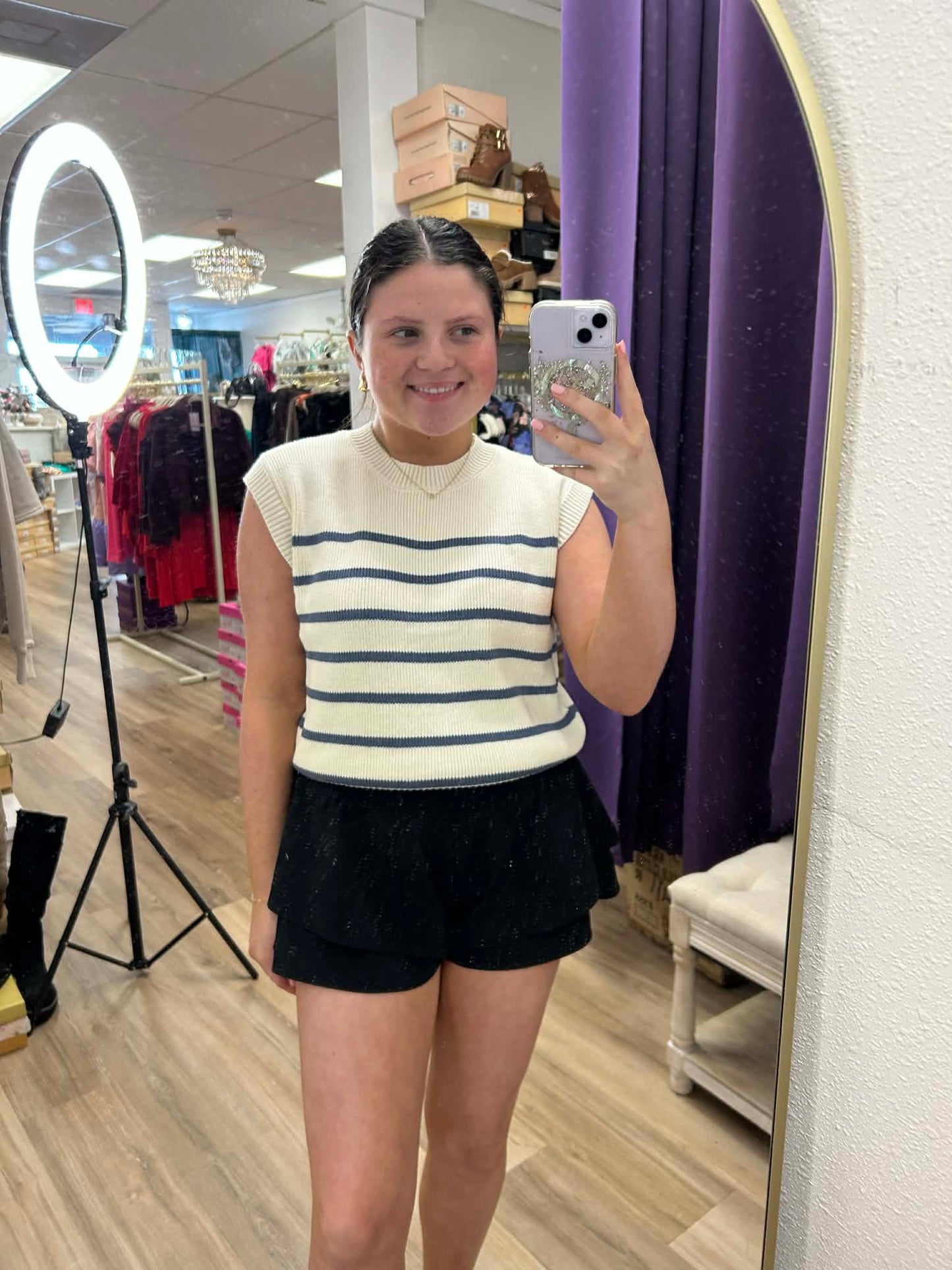 Bliss- Striped Sweater Top